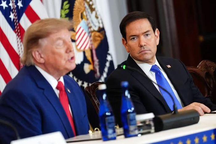Tổng thống Mỹ Donald Trump và Ngoại trưởng Marco Rubio. (Ảnh: SCMP)