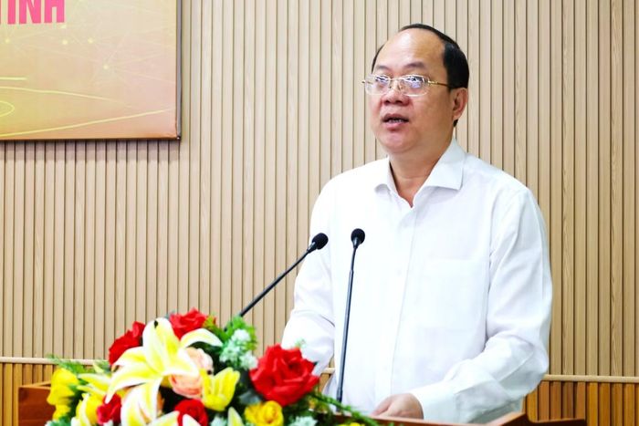 Ông Nguyễn Hồ Hải – Bí thư Tỉnh uỷ Cà Mau phát biểu chỉ đạo tại hội nghị.