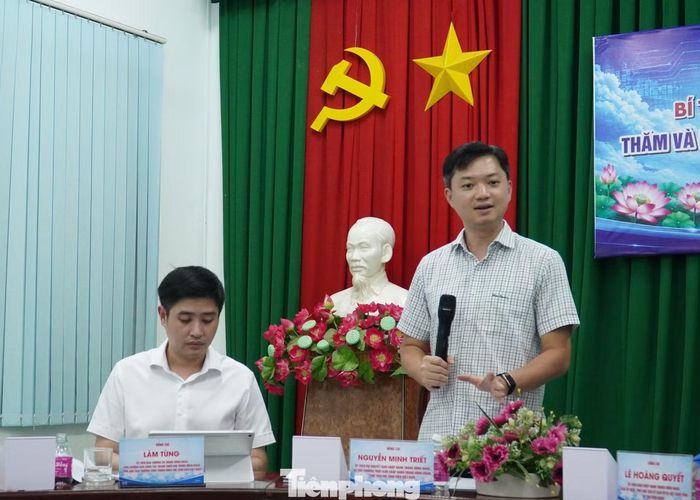 Anh Nguyễn Minh Triết - Bí thư Thường trực Trung ương Đoàn, Chủ tịch Trung ương Hội Sinh viên Việt Nam phát biểu kết luận tại buổi làm việc. Ảnh: Hoà Hội
