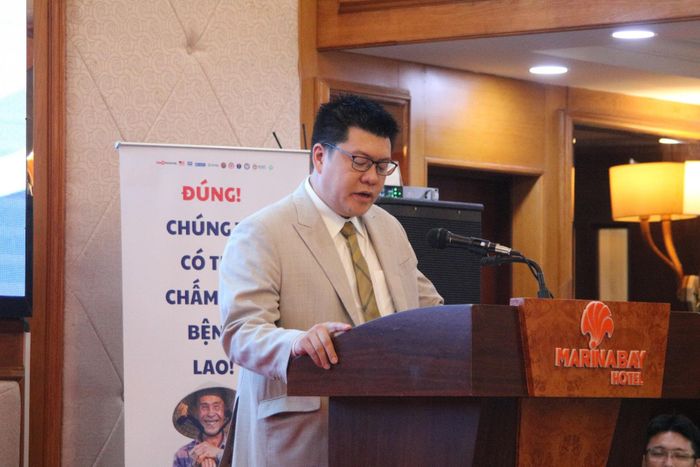 Ông Vo Luan Nguyen Quang phát biểu tại sự kiện khai mạc đợt sàng lọc tại Côn Đảo. Ảnh: FIT