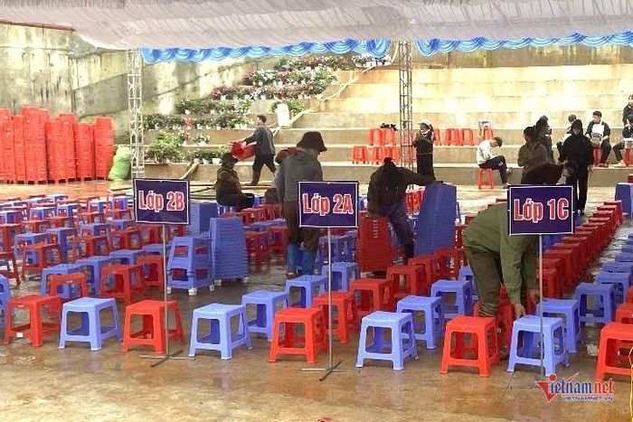 Công tác chuẩn bị cho khai giảng đã sẵn sàng. Ảnh: VT