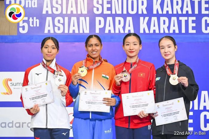 Mỹ Tâm giành 2 HCĐ tại Giải vô địch Karate châu Á 2026 vừa qua. Ảnh FBNV.
