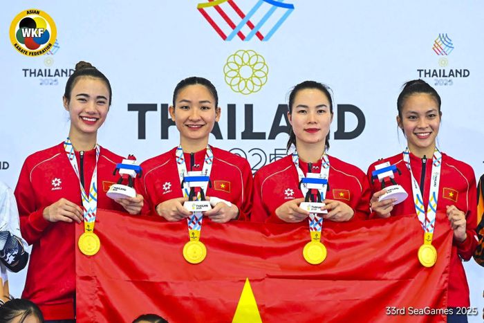 Đội tuyển Karate Việt Nam được dự báo gặp khó tại ASIAD 20 khi thiếu vắng tay đấm chủ lực là Mỹ Tâm. Ảnh FBNV.
