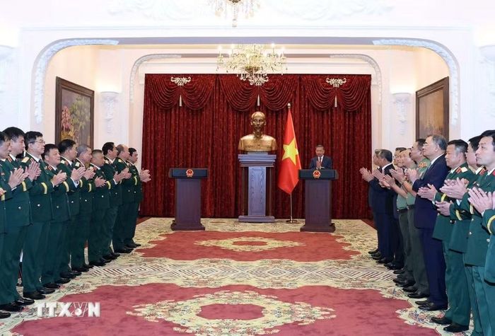 Tổng Bí thư, Chủ tịch nước Tô Lâm phát biểu giao nhiệm vụ cho đồng chí Lê Quang Đạo. (Ảnh: Thống Nhất/TTXVN)