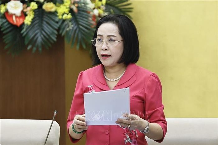Phó Chủ tịch Quốc hội Nguyễn Thị Thanh phát biểu. Ảnh: Doãn Tấn/TTXVN.