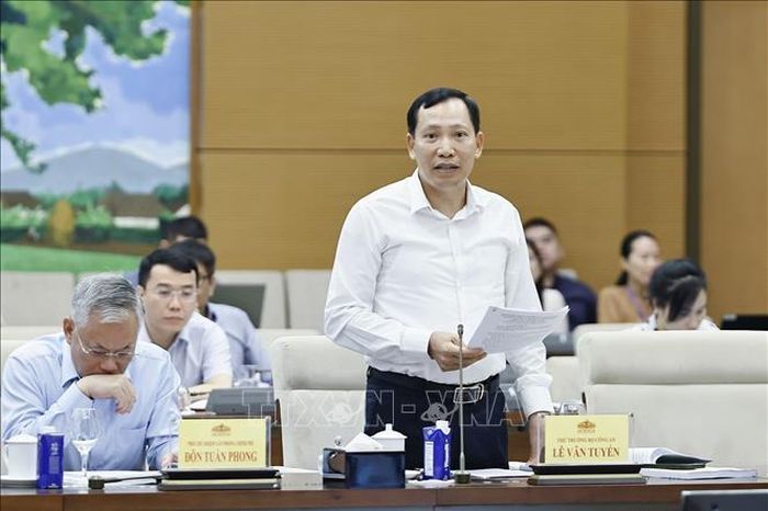 Thượng tướng Lê Văn Tuyến, Thứ trưởng Bộ Công an phát biểu. Ảnh: Doãn Tấn/TTXVN