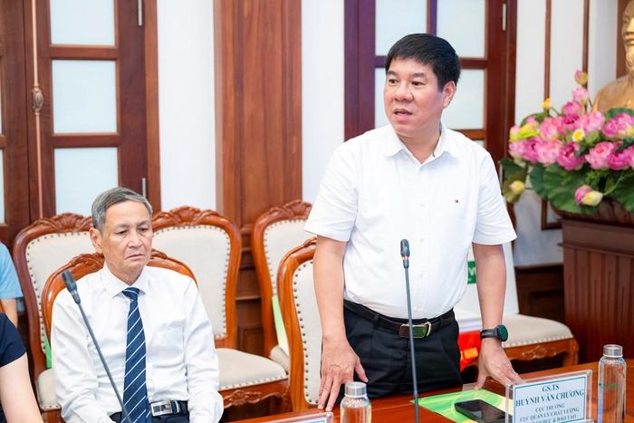 GS.TS Huỳnh Văn Chương, Cục trưởng Cục Quản lý chất lượng, Bộ Giáo dục và Đào tạo phát biểu. Ảnh: Vinachem