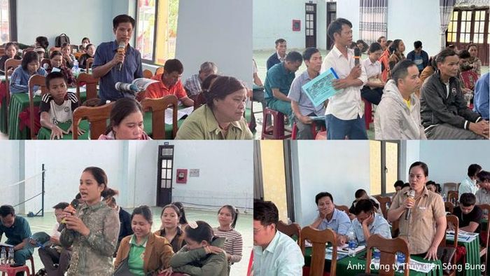 Người dân nêu ý kiến về những vấn đề liên quan đến công tác phòng, tránh và giảm nhẹ thiên tai tại chương trình tuyên truyền.