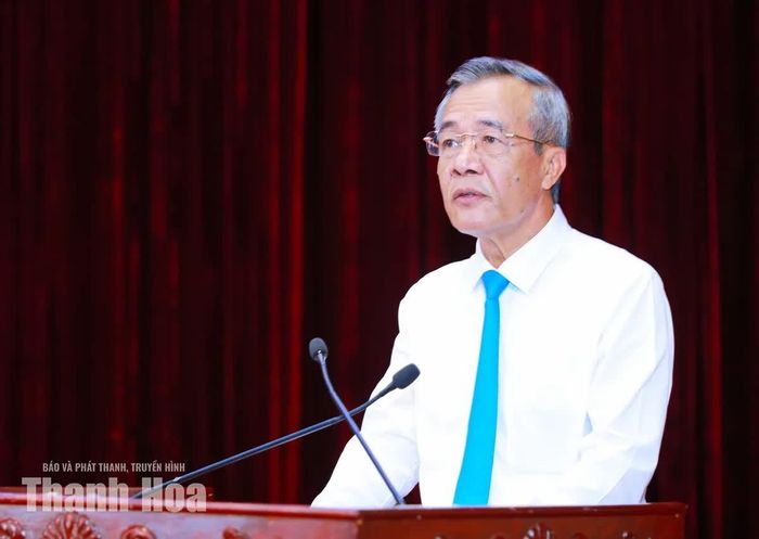 Bí thư Tỉnh ủy Lê Đức Thái phát biểu kết luận hội nghị.