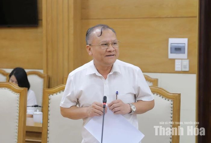 Đại diện xã Thọ Bình, tỉnh Thanh Hóa phát biểu tại buổi làm việc.