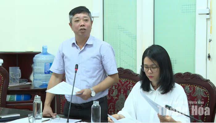 Đại diện lãnh đạo Sở NN&MT phát biểu tại hội nghị.