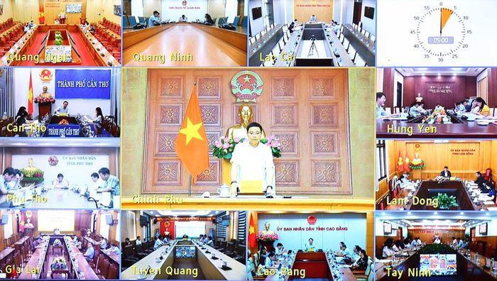  Quang cảnh hội nghị tại các điểm cầu.  