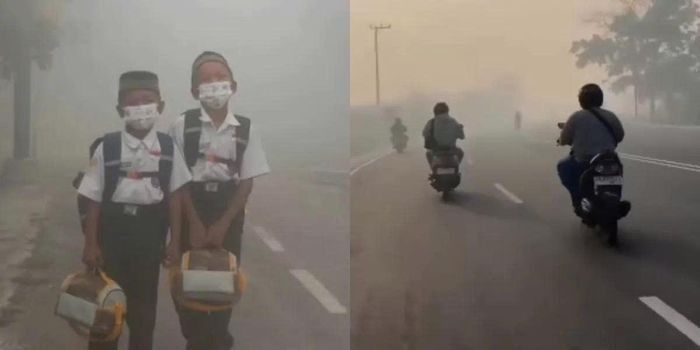 Malaysia đóng cửa trường học cuối tháng 8 vừa qua do khói mù từ cháy rừng xuyên biên giới. Ảnh: JD/Instagram.com/@undercover.id