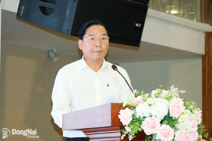 Ông Nguyễn Văn Diện, Phó Cục trưởng Cục Lâm nghiệp và kiểm lâm (Bộ Nông nghiệp và Môi trường) phát biểu tại hội thảo. Ảnh: Vương Thế