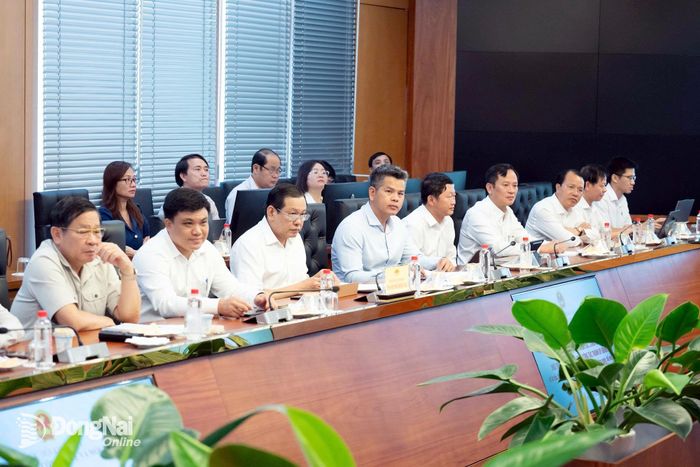 Đại diện lãnh đạo UBND thành phố Đồng Nai và các sở, ngành của thành phố dự cuộc làm việc.
