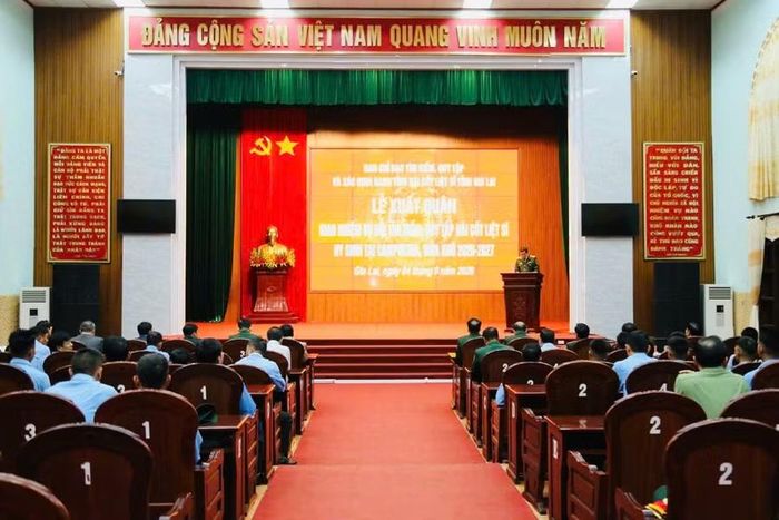  Quang cảnh buổi lễ xuất quân. Ảnh: P.D 