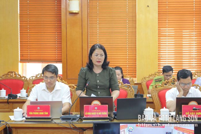 Lãnh đạo Sở Nông nghiệp và Môi trường báo cáo tình hình triển khai thực hiện Nghị quyết 02