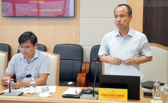 Lãnh đạo Ủy ban Kiểm tra Tỉnh ủy triển khai nội dung hội nghị.