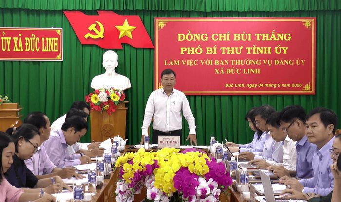 Đồng chí Bùi Thắng, Phó Bí thư Tỉnh ủy Lâm Đồng phát biểu kết luận tại buổi làm việc