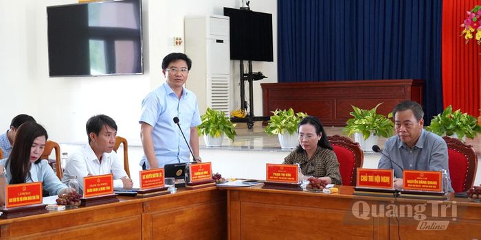 Đồng chí Trương An Ninh, Trưởng ban Tuyên giáo Tỉnh ủy phát biểu tại buổi làm việc - Ảnh: C.H