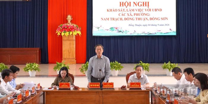 Đồng chí Nguyễn Đăng Quang, Chủ tịch HĐND tỉnh kết luận tại buổi làm việc - Ảnh: C.H