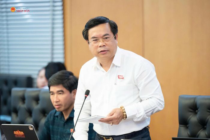Đại biểu Quốc hội hoạt động chuyên trách tại Ủy ban Khoa học, Công nghệ và Môi trường Vương Quốc Thắng phát biểu