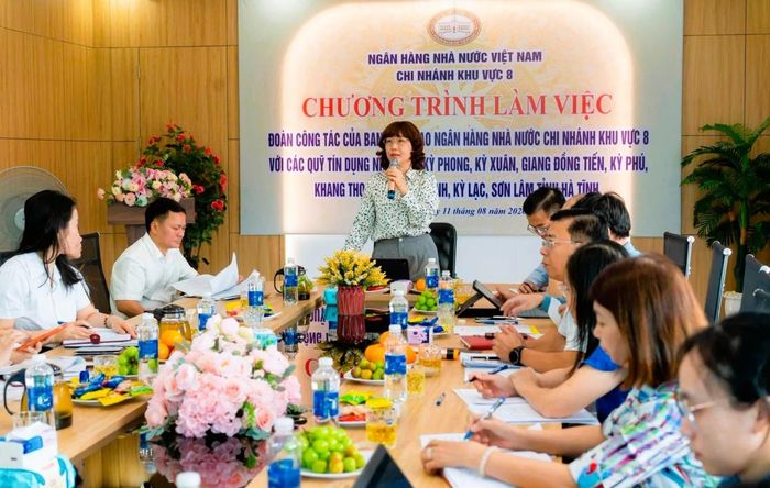Đoàn công tác của NHNN Chi nhánh khu vực 8 làm việc với các TCTD trên địa bàn Hà Tĩnh.
