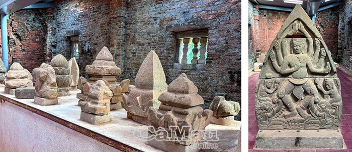 Kiến trúc hiện vật bên trong tháp.