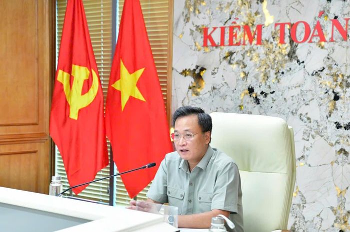 Tổng Kiểm toán nhà nước Nguyễn Hữu Nghĩa - Trưởng Ban Chỉ đạo về phát triển khoa học, công nghệ, đổi mới sáng tạo và chuyển đổi số của Kiểm toán nhà nước (KTNN) - chủ trì cuộc họp
