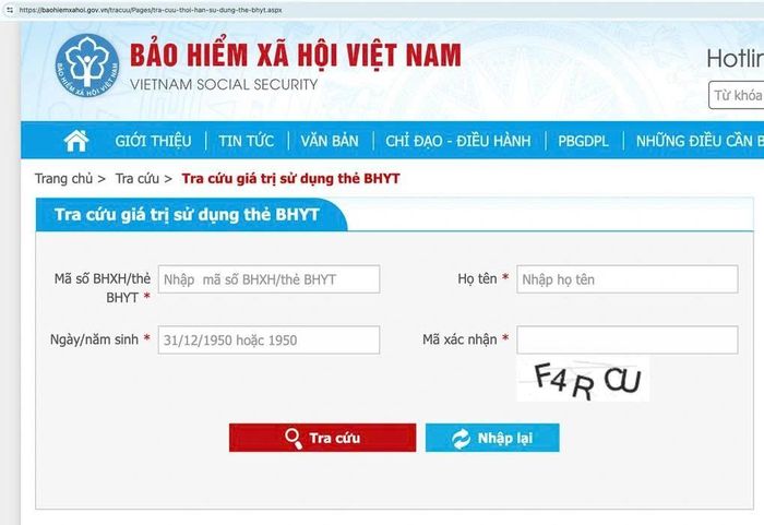 Phụ huynh có thể tra cứu giá trị sử dụng thẻ BHYT