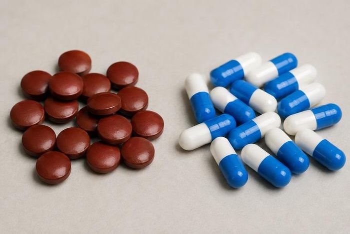 Thuốc sắt làm giảm hấp thu và hiệu quả điều trị của kháng sinh nhóm quinolon và tetracyclin. Ảnh: AI.