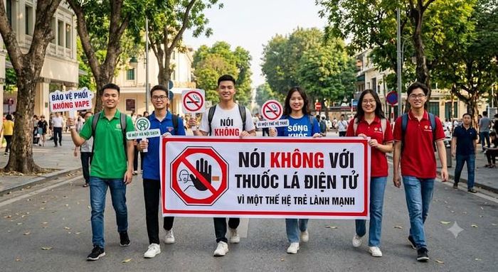 Tăng cường công tác tuyên truyền nói không với thuốc lá điện tử đến thế hệ trẻ. Ảnh minh họa.