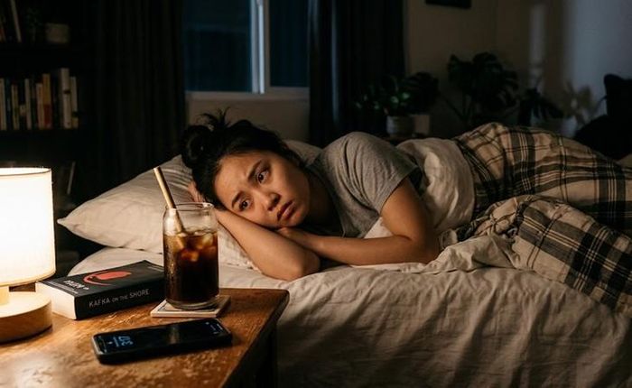 Một ly Cold Brew có hàm lượng caffeine cao cũng gây mất ngủ như cà phê pha nóng. Ảnh minh họa AI.
