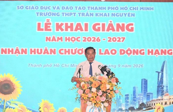 Chủ tịch UBND TP.HCM Nguyễn Văn Được phát biểu tại Lễ khai giảng