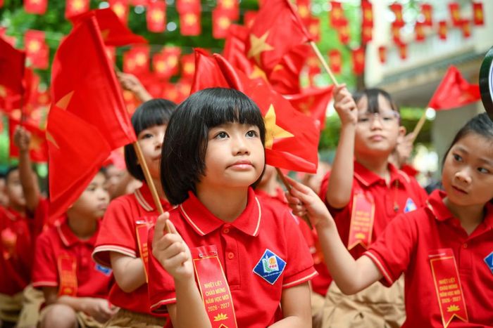 Học sinh Trường tiểu học Nhân Chính, phường Thanh Xuân, thành phố Hà Nội (Ảnh: THẾ ĐẠI)