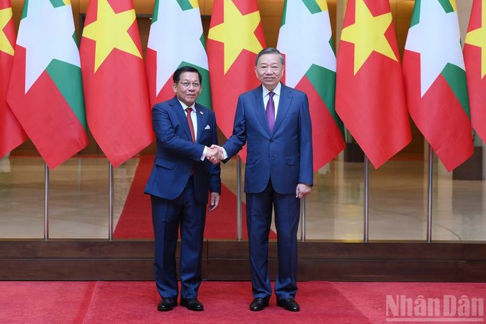 Tổng Bí thư, Chủ tịch nước Tô Lâm và Tổng thống Myanmar Min Aung Hlaing.