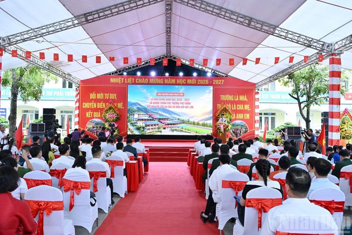 Quang cảnh Lễ khai giảng năm học 2026-2027 tại Trường phổ thông dân tộc nội trú tỉnh Bắc Ninh.