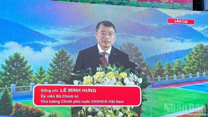 Thủ tướng Chính phủ Lê Minh Hưng phát biểu trực tuyến tại Lễ khai giảng. (Ảnh: HỮU TÙNG)