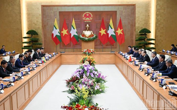 Quang cảnh hội kiến. (Ảnh: TRẦN HẢI)