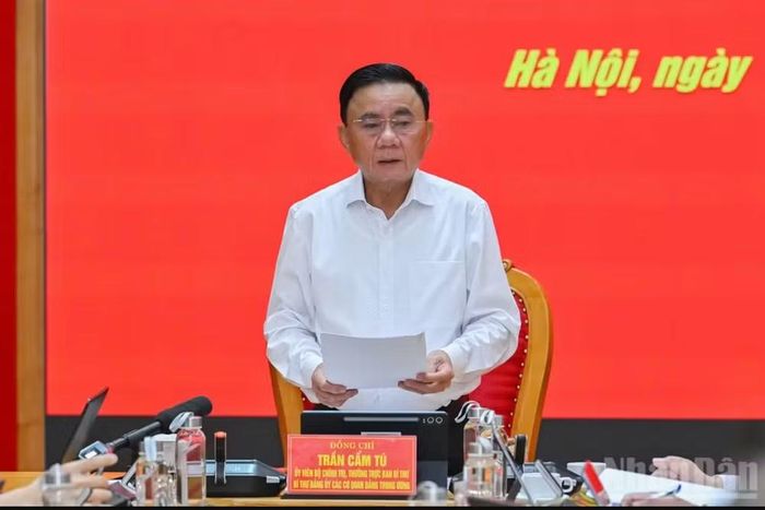Đồng chí Trần Cẩm Tú, Ủy viên Bộ Chính trị, Thường trực Ban Bí thư. (Ảnh: THỦY NGUYÊN)