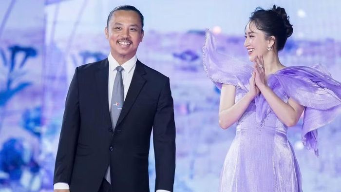 Chí Anh và Khánh Thi mong muốn nhận được sự đồng hành, hỗ trợ để giải đấu Dancesport thế giới lần đầu tổ chức tại Việt Nam diễn ra thành công. (Ảnh: Ban tổ chức)