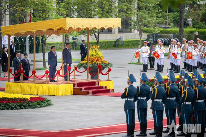 Tổng Bí thư, Chủ tịch nước Tô Lâm chủ trì Lễ đón Tổng thống Myanmar Min Aung Hlaing. Ảnh: VIỆT TRUNG 