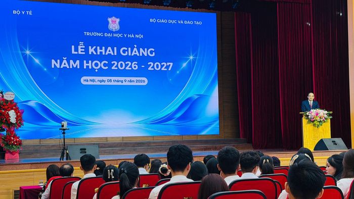 Lễ khai giảng năm học 2026-2027 sáng 5-9 của Trường Đại học Y Hà Nội. Ảnh: NGỌC DUNG