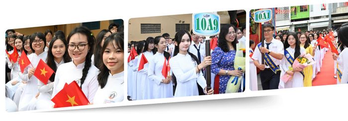  Không khí rộn ràng tại Trường THPT Trần Khai Nguyên trong ngày khai giảng năm học mới. Ảnh: VIỆT DŨNG 