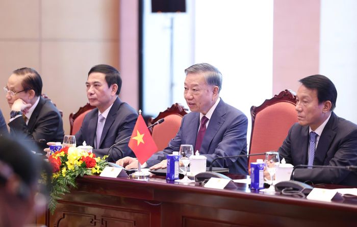 Tổng Bí thư, Chủ tịch nước Tô Lâm tại hội đàm, sáng 5-9. Ảnh: QUANG PHÚC