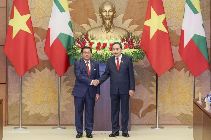 Chủ tịch Quốc hội Trần Thanh Mẫn khẳng định Việt Nam luôn ủng hộ sự tham gia của Myanmar tại các diễn đàn nghị viện đa phương. (Ảnh: Nguyễn Hồng)