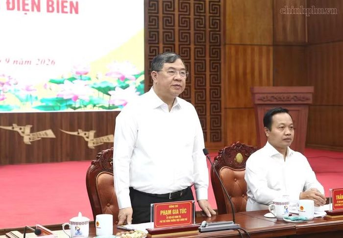 Phó Thủ tướng Thường trực Phạm Gia Túc: Điện Biên phải đưa ra những bài toán cụ thể để có lời giải về phát triển kinh tế, tăng quy mô kinh tế, thúc đẩy chuyển dịch cơ cấu kinh tế - Ảnh: CP