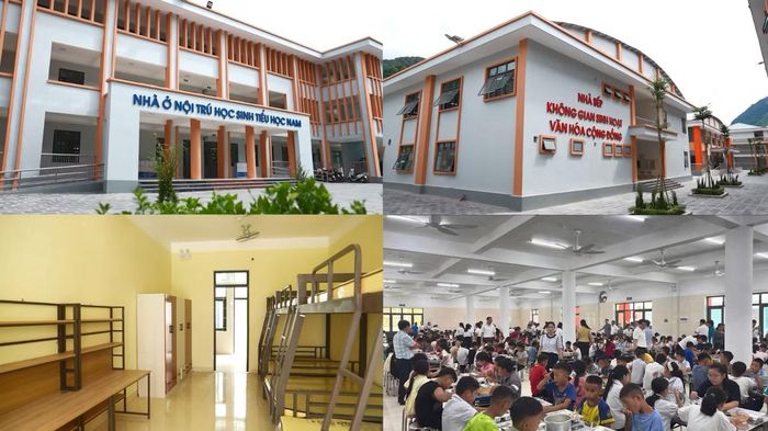 Ngôi trường hiện đại với 30 phòng học lý thuyết, 16 phòng học bộ môn, hệ thống nhà nội trú, nhà ăn, khu thể thao, bể bơi đồng bộ tại xã biên giới Phong Thổ