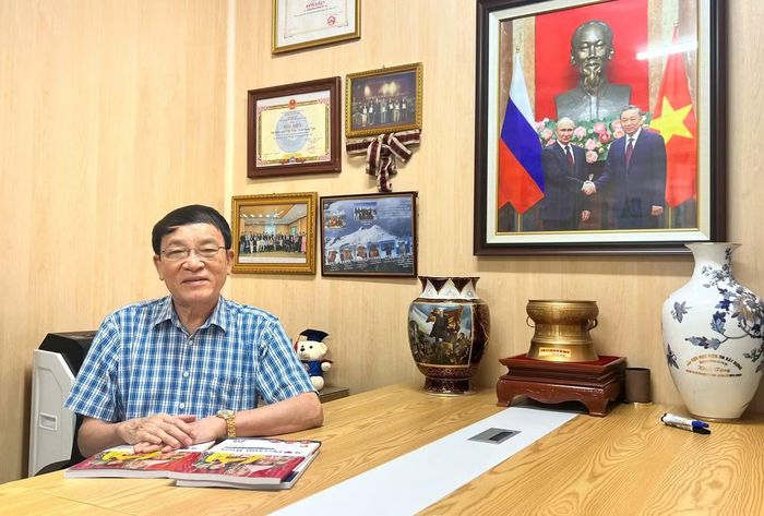 Ông Nguyễn Đăng Phát - Phó Chủ tịch kiêm Tổng Thư ký Hội Hữu nghị Việt Nam - Liên bang Nga - chia sẻ về quan hệ Việt - Nga. Ảnh: Phạm Hiền.