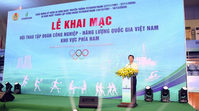 Chủ tịch Công đoàn PETROVIETNAM Nguyễn Mạnh Kha: Hội thao PETROVIETNAM 2026 là dịp để người lao động hội tụ, siết chặt tình đoàn kết và lan tỏa sâu rộng nét đẹp văn hóa doanh nghiệp.